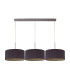 Baymont Satin Nickel 3 Light E27 Linear Pendant With 40cm x 18cm Dual Faux Silk Shade Midnight Black/Green Olive-4