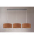 Baymont Satin Nickel 3 Light E27 Linear Pendant With 40cm x 18cm Dual Faux Silk Shade Raw Cocoa/Grecian Bronze-11