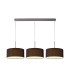 Baymont Satin Nickel 3 Light E27 Linear Pendant With 40cm x 18cm Faux Silk Shade Black/White Laminate-1