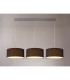 Baymont Satin Nickel 3 Light E27 Linear Pendant With 40cm x 18cm Faux Silk Shade Black/White Laminate-2