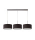 Baymont Satin Nickel 3 Light E27 Linear Pendant With 40cm x 18cm Faux Silk Shade Black/White Laminate-4