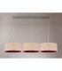 Baymont Satin Nickel 3 Light E27 Linear Pendant With 40cm x 18cm Dual Faux Silk Shade Antique Gold/Ruby-11