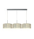 Baymont Polished Chrome 3 Light E27 Linear Pendant With 40cm x 18cm Silver Leaf Shade 3m-1