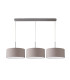 Baymont Satin Nickel 3 Light E27 Linear Pendant With 40cm x 18cm Faux Silk Shade Grey/White Laminate-4