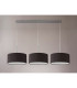 Baymont Satin Nickel 3 Light E27 Linear Pendant With 40cm x 18cm Faux Silk Shade Black/White Laminate-11