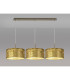 Baymont Antique Brass 3 Light E27 Linear Pendant With 40cm x 18cm Gold Leaf Shade 3m-2