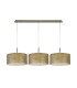 Baymont Antique Brass 3 Light E27 Linear Pendant With 40cm x 18cm Gold Leaf Shade 3m-4