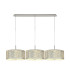Baymont Polished Chrome 3 Light E27 Linear Pendant With 40cm x 18cm Silver Leaf Shade 3m-1