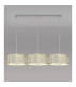 Baymont Polished Chrome 3 Light E27 Linear Pendant With 40cm x 18cm Silver Leaf Shade 3m-2