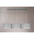 Baymont Polished Chrome 3 Light E27 Linear Pendant With 40cm x 18cm Silver Leaf Shade 3m-11