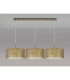 Baymont Antique Brass 3 Light E27 Linear Pendant With 40cm x 18cm Gold Leaf Shade 3m-11