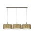 Baymont Antique Brass 3 Light E27 Linear Pendant With 40cm x 18cm Gold Leaf Shade 3m-4