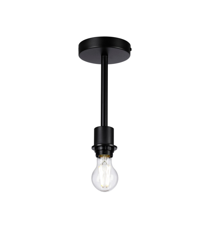 Baymont 12cm Satin Black E27 Universal Semi Flush Fixture Suitable For A Vast Selection Of Shades-1