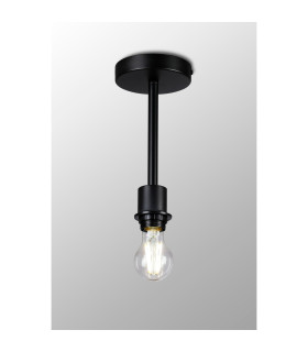 Baymont 12cm Satin Black E27 Universal Semi Flush Fixture Suitable For A Vast Selection Of Shades-2