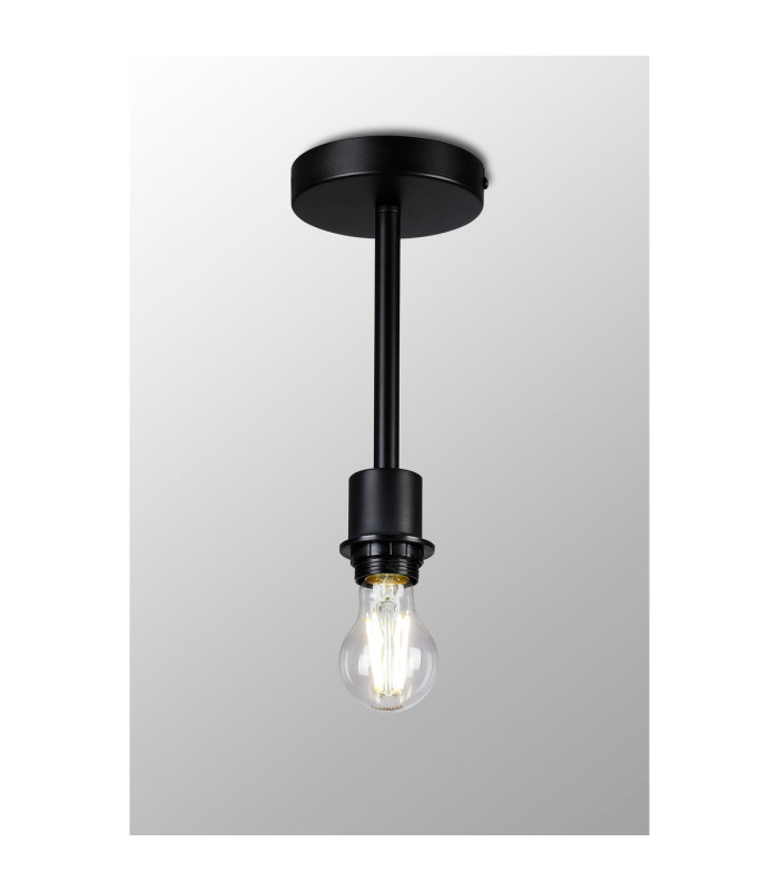 Baymont 12cm Satin Black E27 Universal Semi Flush Fixture Suitable For A Vast Selection Of Shades-2