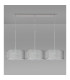 Baymont Polished Chrome 3 Light E27 Linear Pendant With 40cm x 18cm Silver Leaf Shade 3m-13