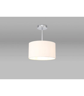 Baymont Polished Chrome E27 Semi Flush With 30cm x 17cm Dual Faux Silk Shade Nude Beige/Moonlight-2