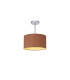 Baymont Polished Chrome E27 Semi Flush With 30cm x 17cm Dual Faux Silk Shade Raw Cocoa/Grecian Bronze-1