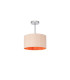 Baymont Polished Chrome E27 Semi Flush With 30cm x 17cm Dual Faux Silk Shade Antique Gold/Ruby-1
