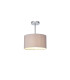 Baymont Polished Chrome E27 Semi Flush With 30cm x 17cm Faux Silk Shade Grey/White Laminate-1