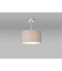 Baymont Polished Chrome E27 Semi Flush With 30cm x 17cm Faux Silk Shade Grey/White Laminate-2