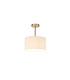 Baymont Antique Brass E27 Semi Flush With 30cm x 17cm Dual Faux Silk Shade Nude Beige/Moonlight-1