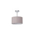 Baymont Polished Chrome E27 Semi Flush With 30cm x 17cm Faux Silk Shade Grey/White Laminate-4
