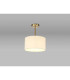 Baymont Antique Brass E27 Semi Flush With 30cm x 17cm Faux Silk Shade Ivory Pearl/White Laminate-2
