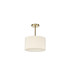 Baymont Antique Brass E27 Semi Flush With 30cm x 17cm Faux Silk Shade Ivory Pearl/White Laminate-4
