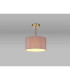 Baymont Antique Brass E27 Semi Flush With 30cm x 17cm Dual Faux Silk Shade Taupe/Halo Gold-2