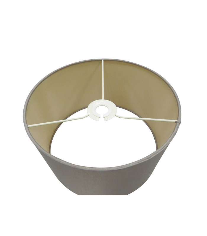 Baymont Antique Brass E27 Semi Flush With 30cm x 17cm Dual Faux Silk Shade Taupe/Halo Gold-8