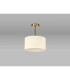 Baymont Antique Brass E27 Semi Flush With 30cm x 17cm Faux Silk Shade Ivory Pearl/White Laminate-11