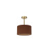 Baymont Antique Brass E27 Semi Flush With 30cm x 17cm Dual Faux Silk Shade Raw Cocoa/Grecian Bronze-4
