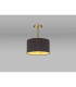 Baymont Antique Brass E27 Semi Flush With 30cm x 17cm Dual Faux Silk Shade Midnight Black/Green Olive-2