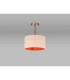 Baymont Antique Brass E27 Semi Flush With 30cm x 17cm Dual Faux Silk Shade Antique Gold/Ruby-2