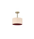 Baymont Antique Brass E27 Semi Flush With 30cm x 17cm Dual Faux Silk Shade Antique Gold/Ruby-4