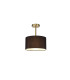 Baymont Antique Brass E27 Semi Flush With 30cm x 17cm Faux Silk Shade Black/White Laminate-1