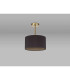 Baymont Antique Brass E27 Semi Flush With 30cm x 17cm Dual Faux Silk Shade Midnight Black/Green Olive-11
