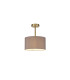 Baymont Antique Brass E27 Semi Flush With 30cm x 17cm Faux Silk Shade Grey/White Laminate-1