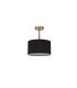 Baymont Antique Brass E27 Semi Flush With 30cm x 17cm Faux Silk Shade Black/White Laminate-4