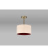 Baymont Antique Brass E27 Semi Flush With 30cm x 17cm Dual Faux Silk Shade Antique Gold/Ruby-11