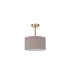 Baymont Antique Brass E27 Semi Flush With 30cm x 17cm Faux Silk Shade Grey/White Laminate-4