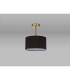Baymont Antique Brass E27 Semi Flush With 30cm x 17cm Faux Silk Shade Black/White Laminate-11