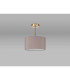 Baymont Antique Brass E27 Semi Flush With 30cm x 17cm Faux Silk Shade Grey/White Laminate-11