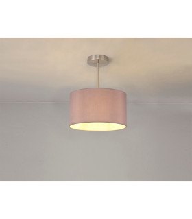 Baymont Satin Nickel E27 Semi Flush With 30cm x 17cm Dual Faux Silk Shade Taupe/Halo Gold-2