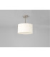 Baymont Satin Nickel E27 Semi Flush With 30cm x 17cm Faux Silk Shade Ivory Pearl/White Laminate-11