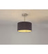 Baymont Satin Nickel E27 Semi Flush With 30cm x 17cm Dual Faux Silk Shade Midnight Black/Green Olive-2