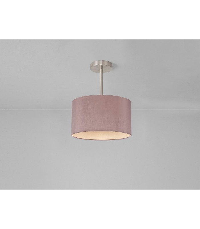 Baymont Satin Nickel E27 Semi Flush With 30cm x 17cm Dual Faux Silk Shade Taupe/Halo Gold-11