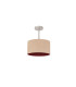 Baymont Satin Nickel E27 Semi Flush With 30cm x 17cm Dual Faux Silk Shade Antique Gold/Ruby-4