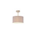 Baymont Satin Nickel E27 Semi Flush With 30cm x 17cm Faux Silk Shade Grey/White Laminate-1